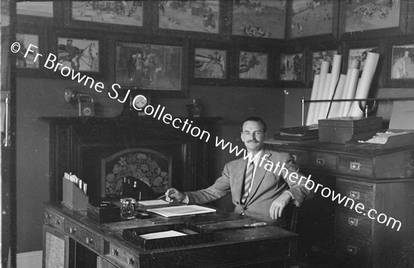 DUNSANY CASTLE  COL PLUNKETT IN HIS OFFICE